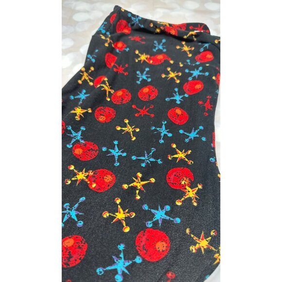 Lularoe TC Leggings Lot of 2 Jacks Game Blue Arrows Witch Hats Halloween Prints - Picture 2 of 8